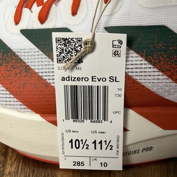 Men\'s 10.5-adidas Adizero EVO SL Miami Hurricanes Running Shoes JQ2148 nby main image 4